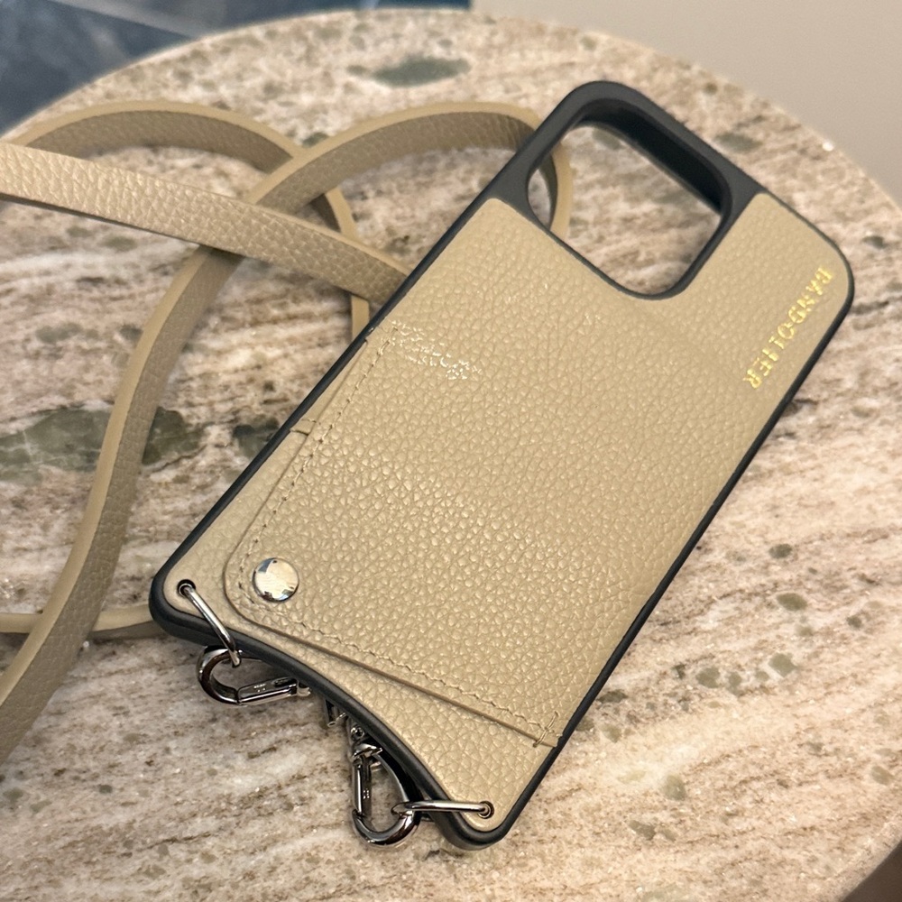 Beige Crossbody Phone Case with Strap